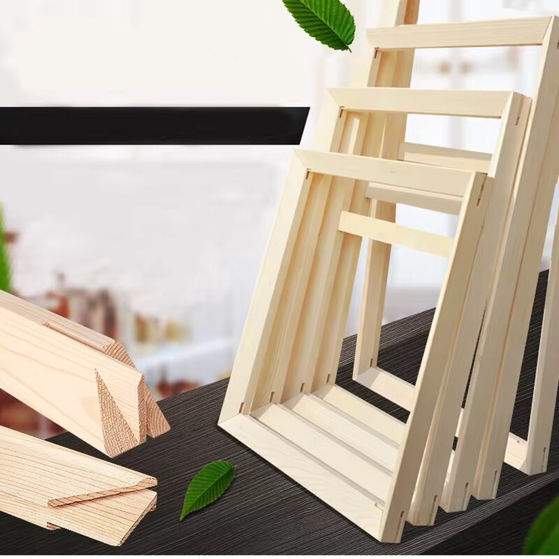 Oil Painting Frame with Solid Wood Inner Frame Strips, Digital Oil Painting Frame Stretcher, Thickened Solid Wood Mortise and Tenon Jointed Oil Painting Frame Strips
