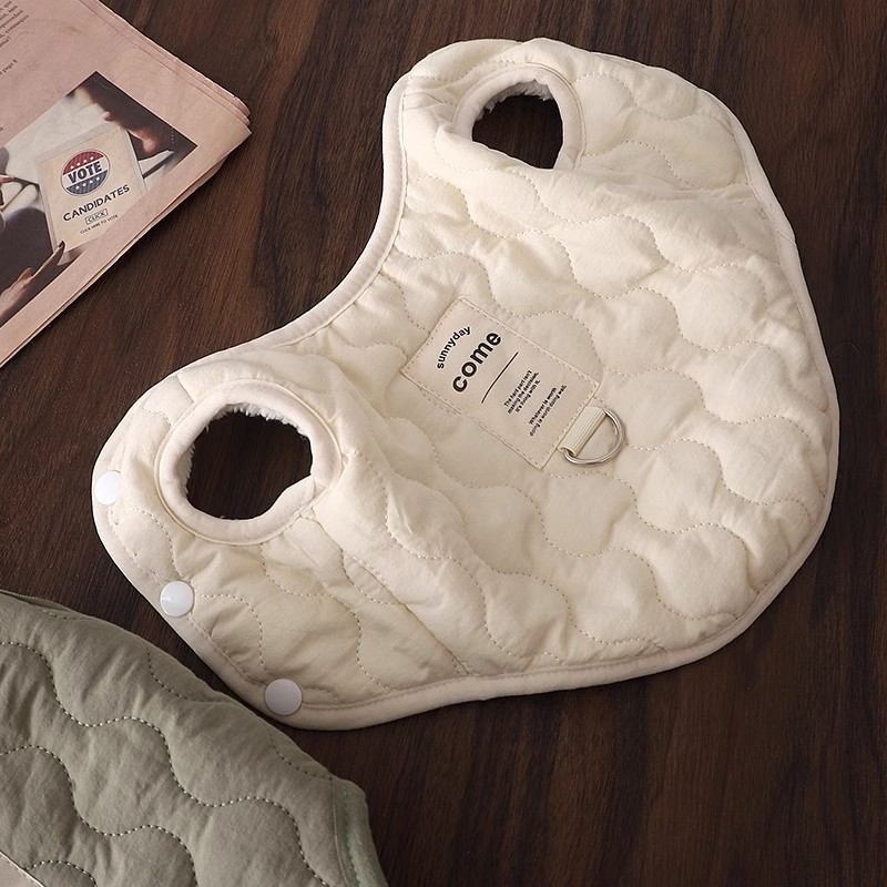 autumn and winter vest warm velvet padded thickened teddy small and medium-sized dogs traction buckle dog pet clothes