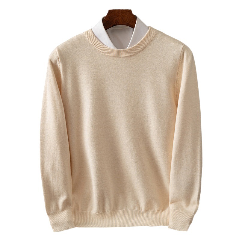 Autumn and Winter Classic round neck men's pullover bottoming shirt casual business sweater loose fashion solid color long sleeve sweater