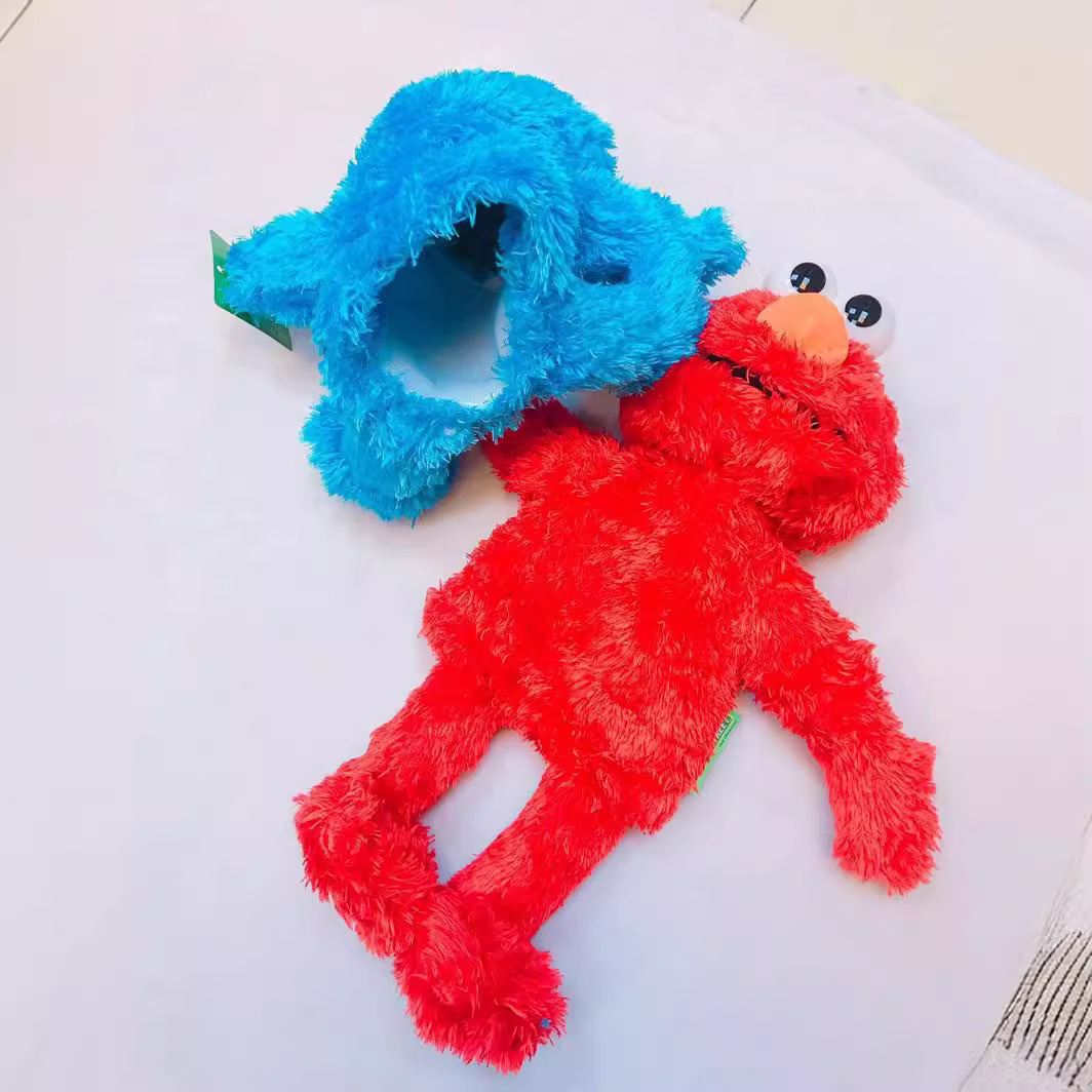 Cartoon Animation Sesame Street Hand Puppet Stereo Elmo School Bag Plush Hand Puppet Preschool Education Toys