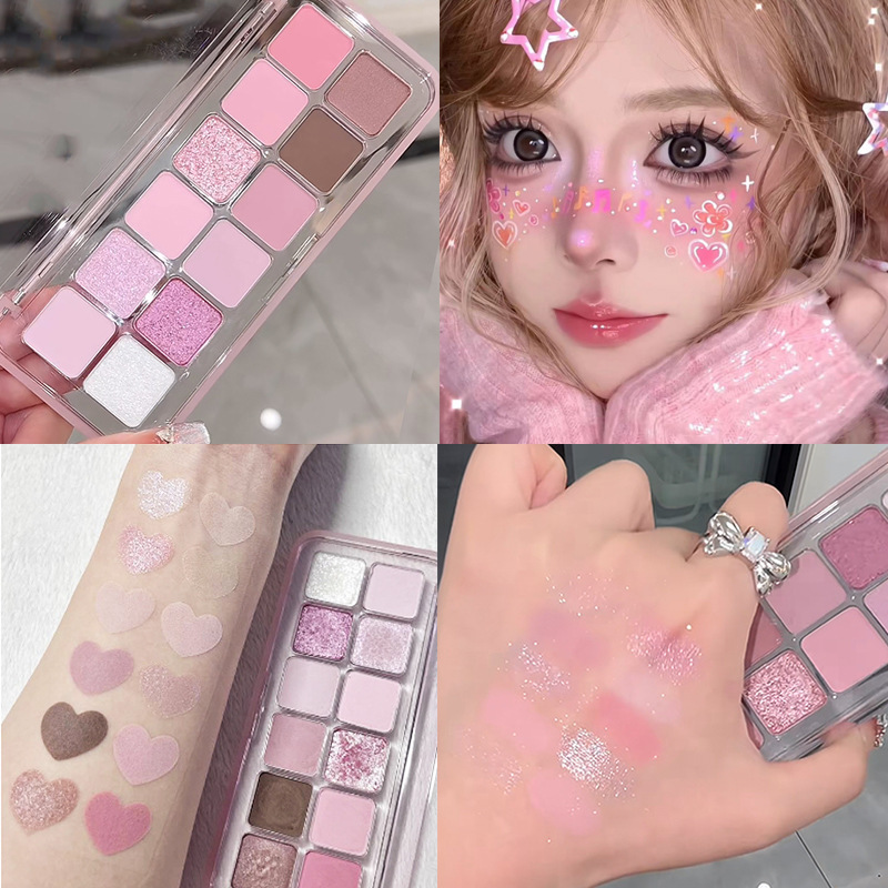 Capel Fruit and Vegetable 12-Color Eyeshadow Palette Multi-Use Contouring Highlighter Fine Shimmer Matte Brightening Long-Lasting Eyeshadow Palette