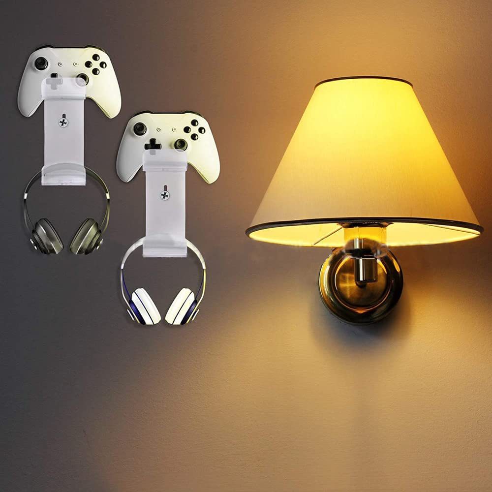 Soporte de pared para mandos de videojuegos, transparente y grueso, de alta gama, para exhibir auriculares, compatible con PS4 y PS5.