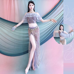 Belly Dance Costume Ruffle Bead Embroidery Suit 2025 Spring and Summer Oriental Dance Performance Clothing Practice Practice Group Clothing for Kidsren