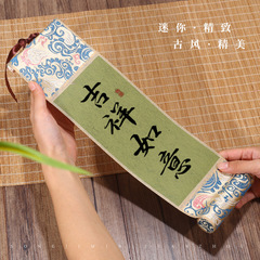 宋錦短冊中国紅ミニ空白小巻物全熟結婚祝い手書き禅意書道宣紙巻物