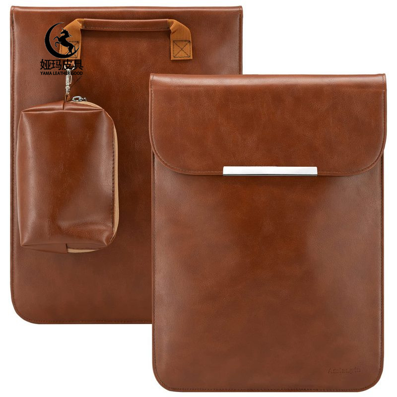 Cross-border cowhide 13-inch MacBook laptop case lightweight portable magnetic leather tablet liner bag Cross-border cowhide 13-inch MacBook laptop case lightweight portable magnetic leather tablet liner bag