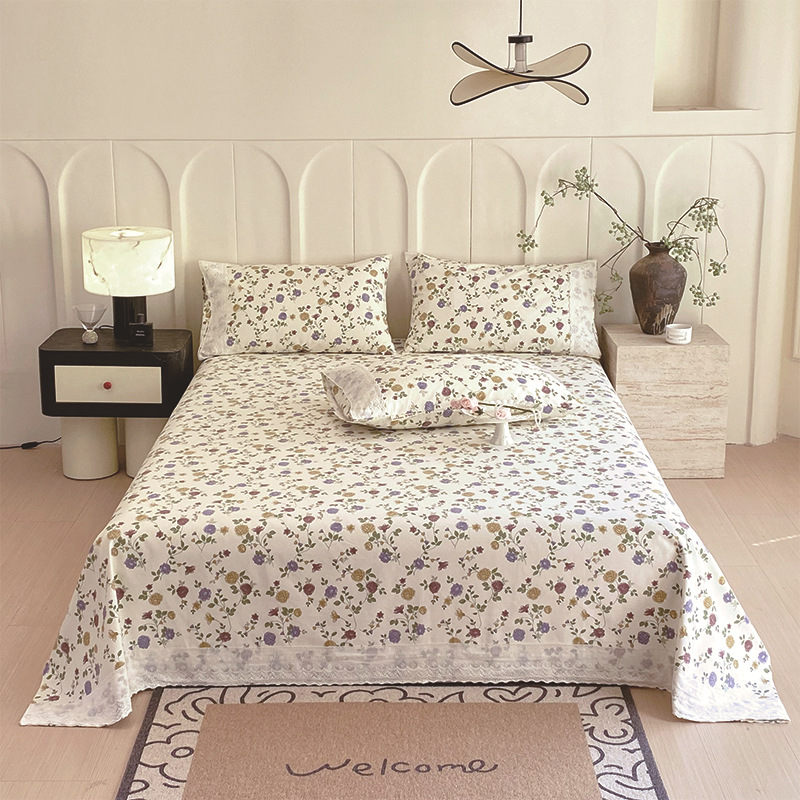 Youyixin sábanas de tela gruesa vieja de algodón 100% algodón dormitorio doble individual funda de almohada gruesa de tres piezas al por mayor