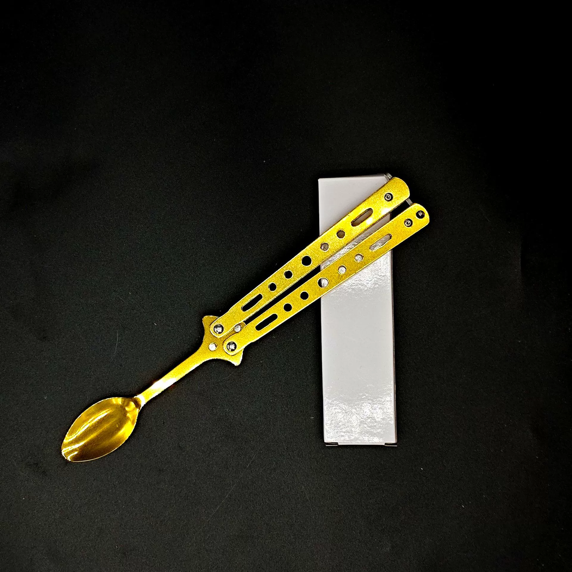 Нож-бабочка, рисовая ложка, вращающаяся, складная, портативная, креативная студенческая посуда, кухонные инструменты, рисовая ложка из нержавеющей стали