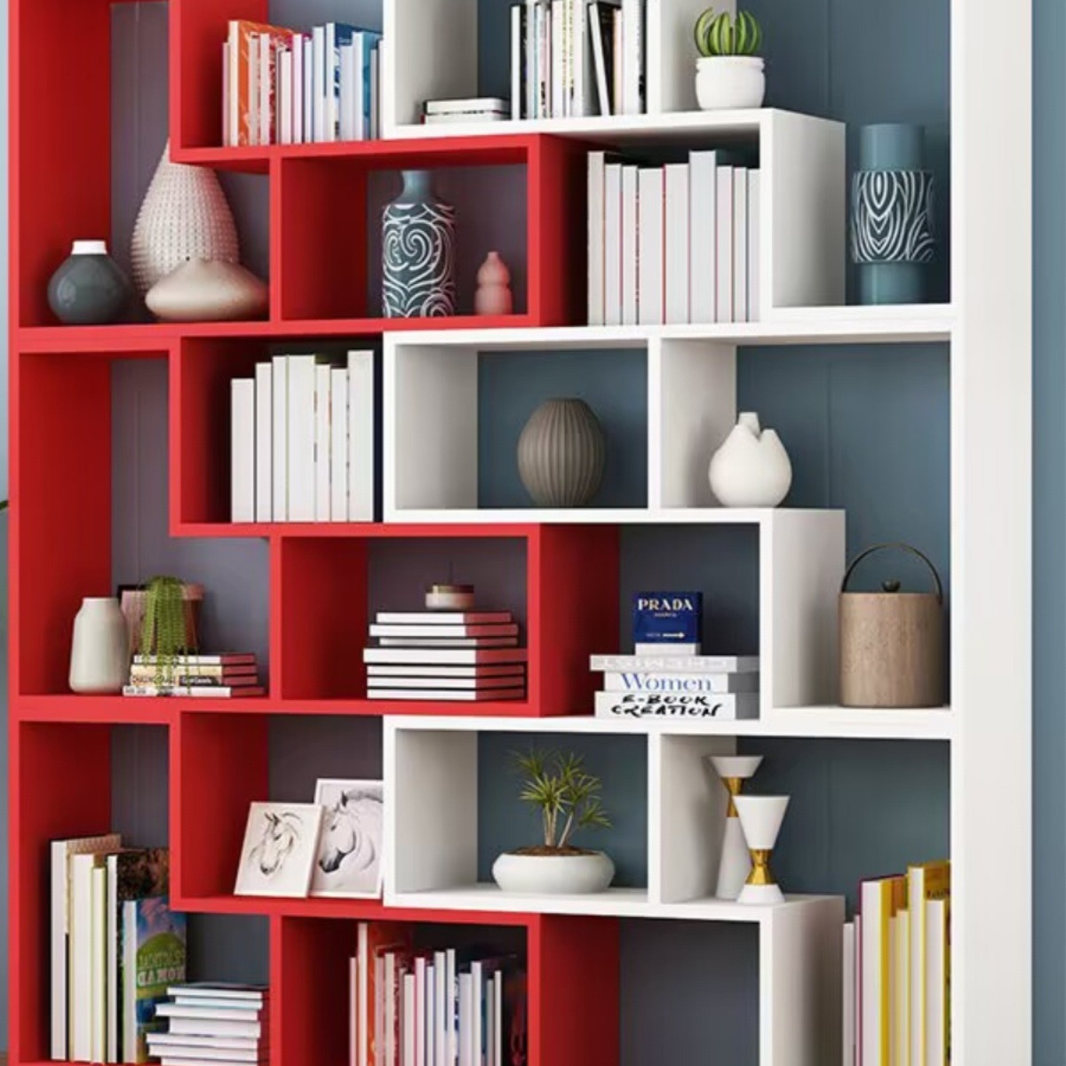 创意书架置物架落地简约现代百变组合隔断展示架简约组合书柜卧室