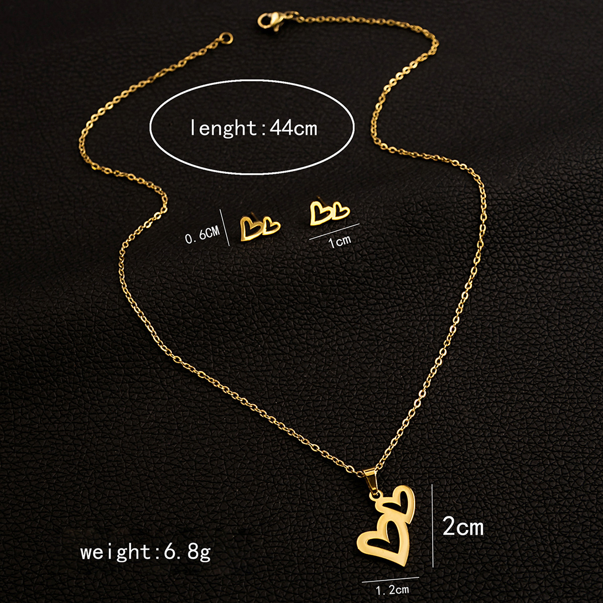 Orecchini in acciaio inossidabile, set di collane, croce geometrica, palma, occhio, gioielli pendenti a forma di rosa_voghion.com