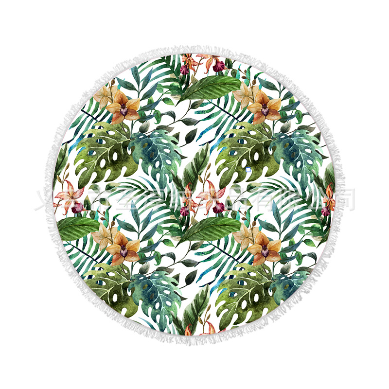 Toalla de playa redonda ultrafina de vacaciones en la playa de impresión digital fibra de baño absorbente de secado rápido absorbente de sudor Toalla de baño