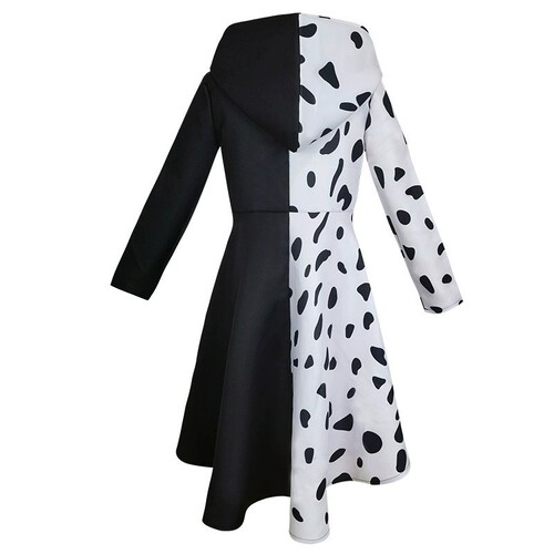 Halloween movie 101 Loyal Dog cos black and white witch Cruella Deville cosplay costume