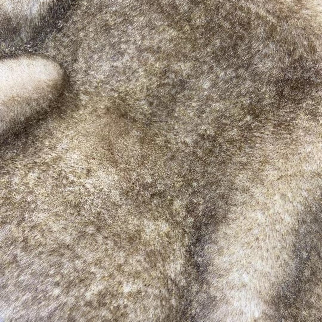 Pello de conejo de imitación de desvanecimiento de color, pelo de conejo de imitación blanqueado, pelo de conejo de doble color blanqueado, bolsas de moda, zapatos