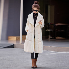 优雅风羽绒服女2025新气质优雅提花西装翻领拼接中长新中式白鸭绒