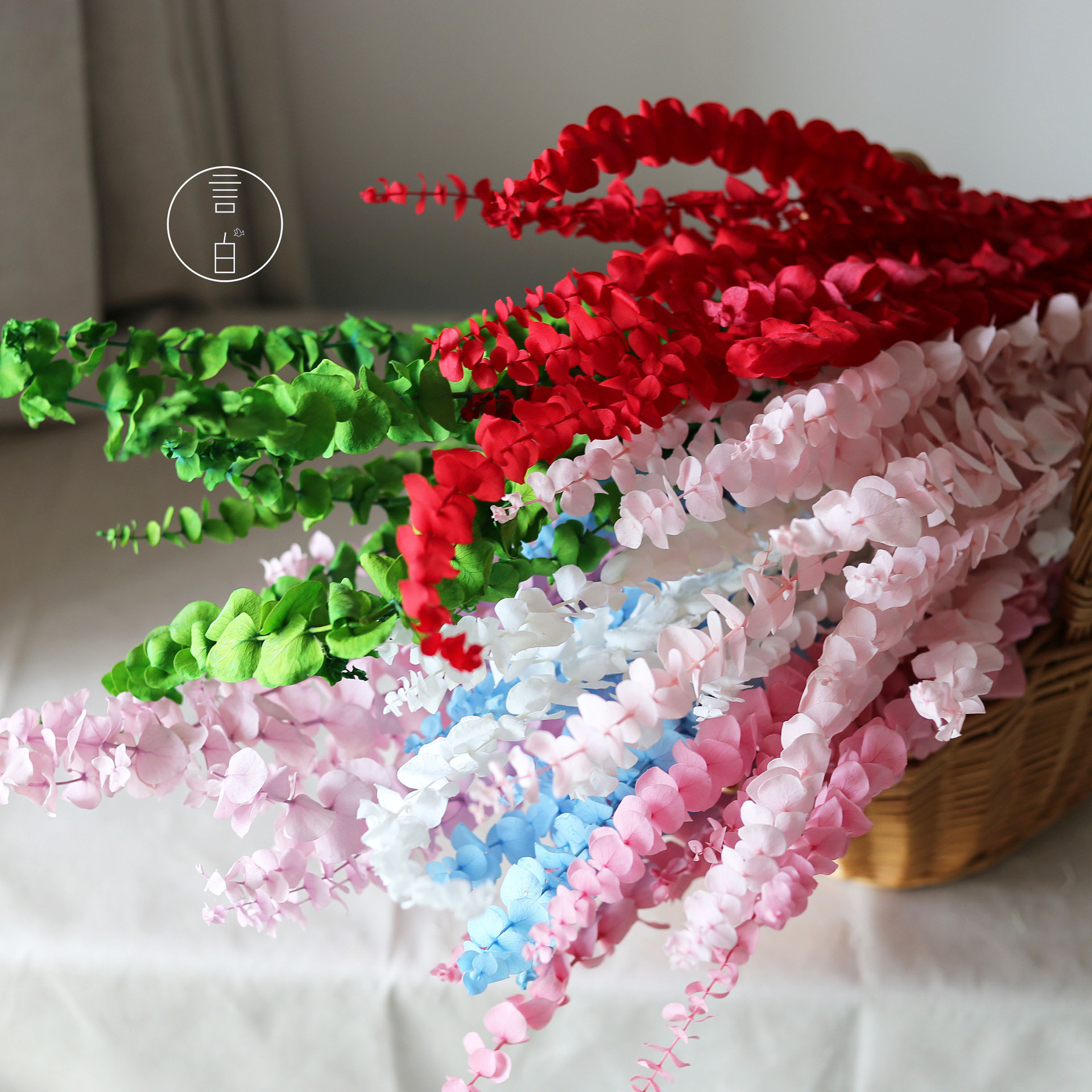 Decoratiune de perete eucalipt stil padure buchet uscat_voghion.com