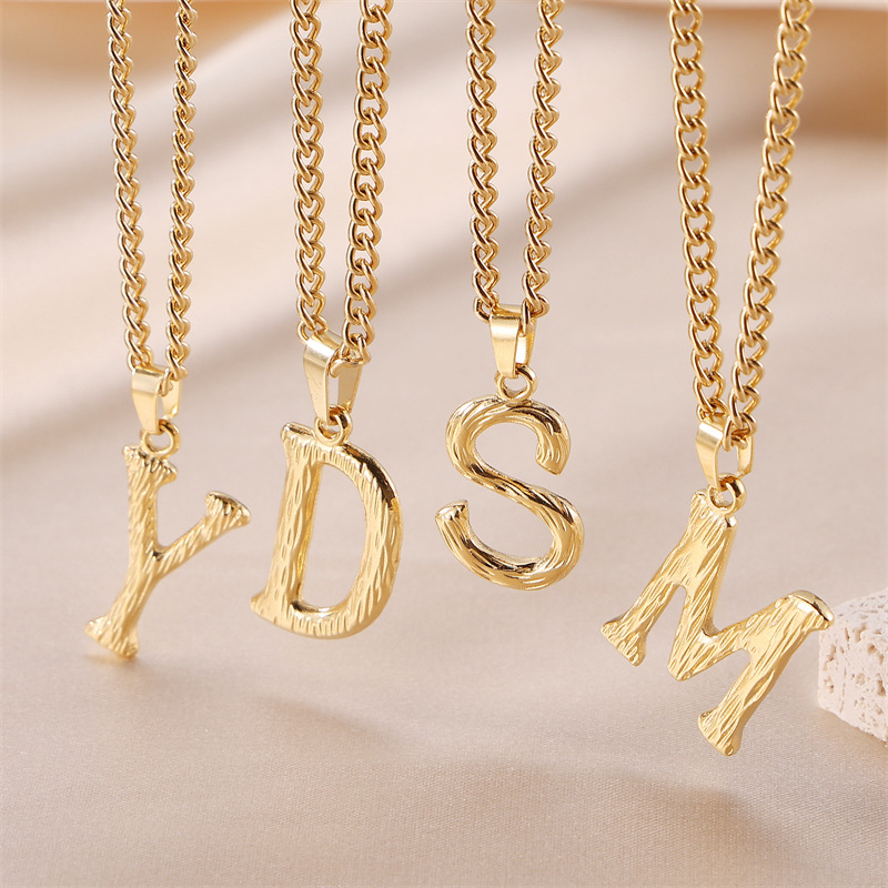 Streetwear Letter Stainless Steel Titanium Steel Plating Charms Necklace display picture 2