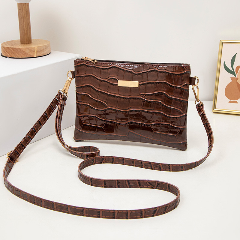 Moda retro simple de moda bolsas de damas estampado de piedra de hombro bolso de mano bolso de mano de damas