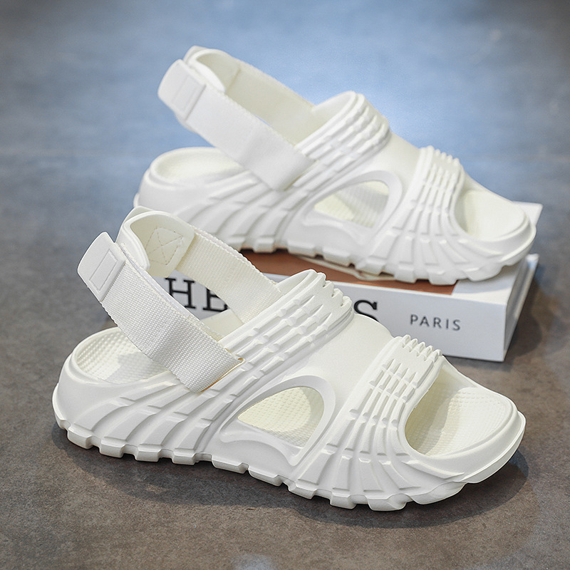 Solid color summer breathable Crocs-style slippers platform