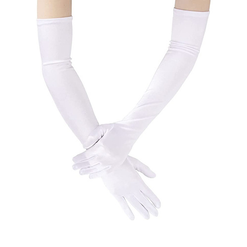 55cm satin gloves, extended dress satin wedding performance prom gloves clothing accessories etiquette gloves