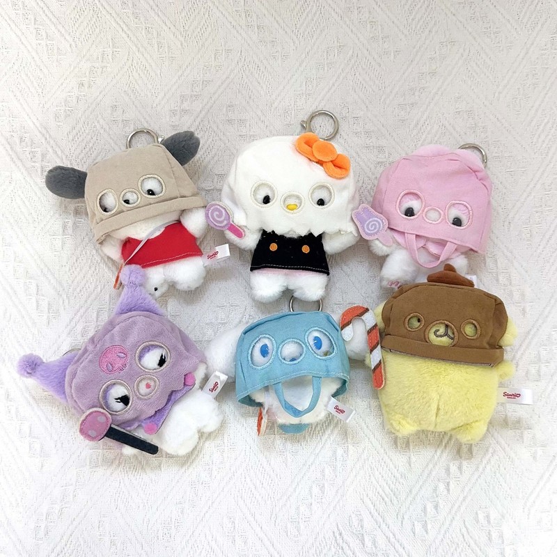 かわいいサンリオハロウィンゴーストシリーズペンダントマスク付き発光ヘッドギアクロメktぬいぐるみキーホルダー|undefined