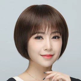 假发片;假发短卷发;真发假发