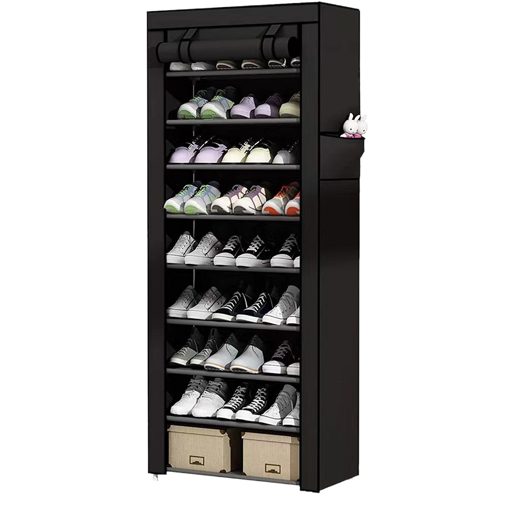 Zapatero de tela simple a prueba de polvo para uso transfronterizo, zapatero de tela de almacenamiento de múltiples capas que ahorra espacio y es a prueba de polvo para la entrada.