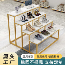 定制服装店中岛展示架鞋架高低阶梯式长方形展示台创意仿大理石流