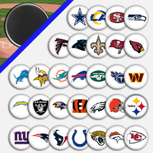 跨境热卖NFL体育联盟球队时光宝石冰箱贴纪念品软磁贴厂家批发