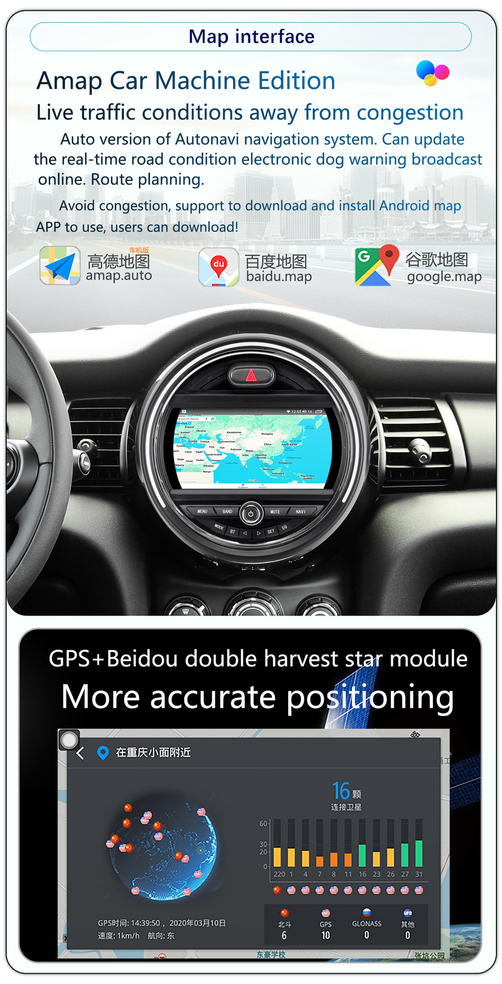 Suitable for 9-Inch 15-18 Model Bmw Mini Android Wireless Carplay Car Navigation 360 Panoramic All-In-One Machine