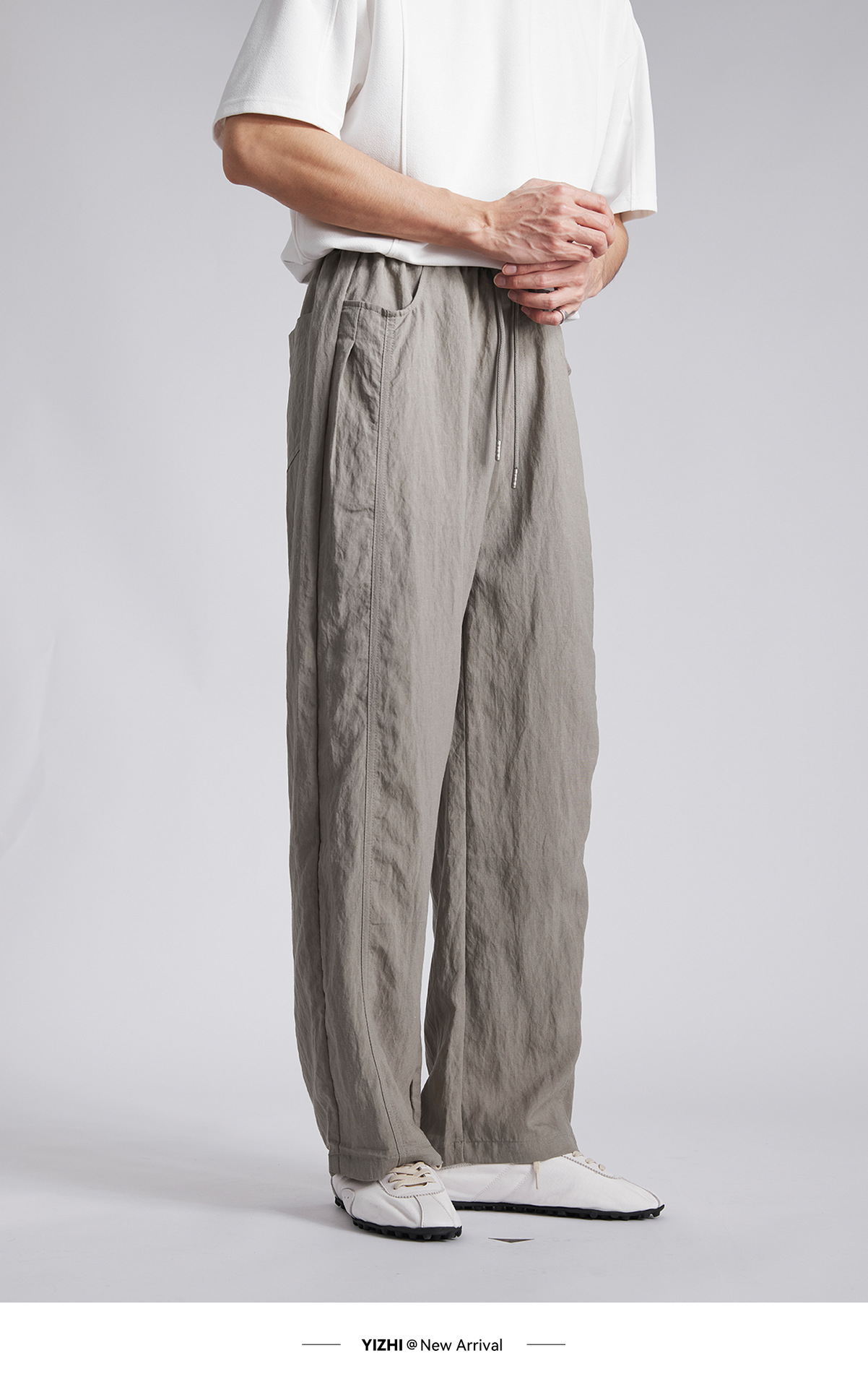 Quần dài nam ống rộng chất liệu linen phong cách thư giãn — đen chi tiết 15