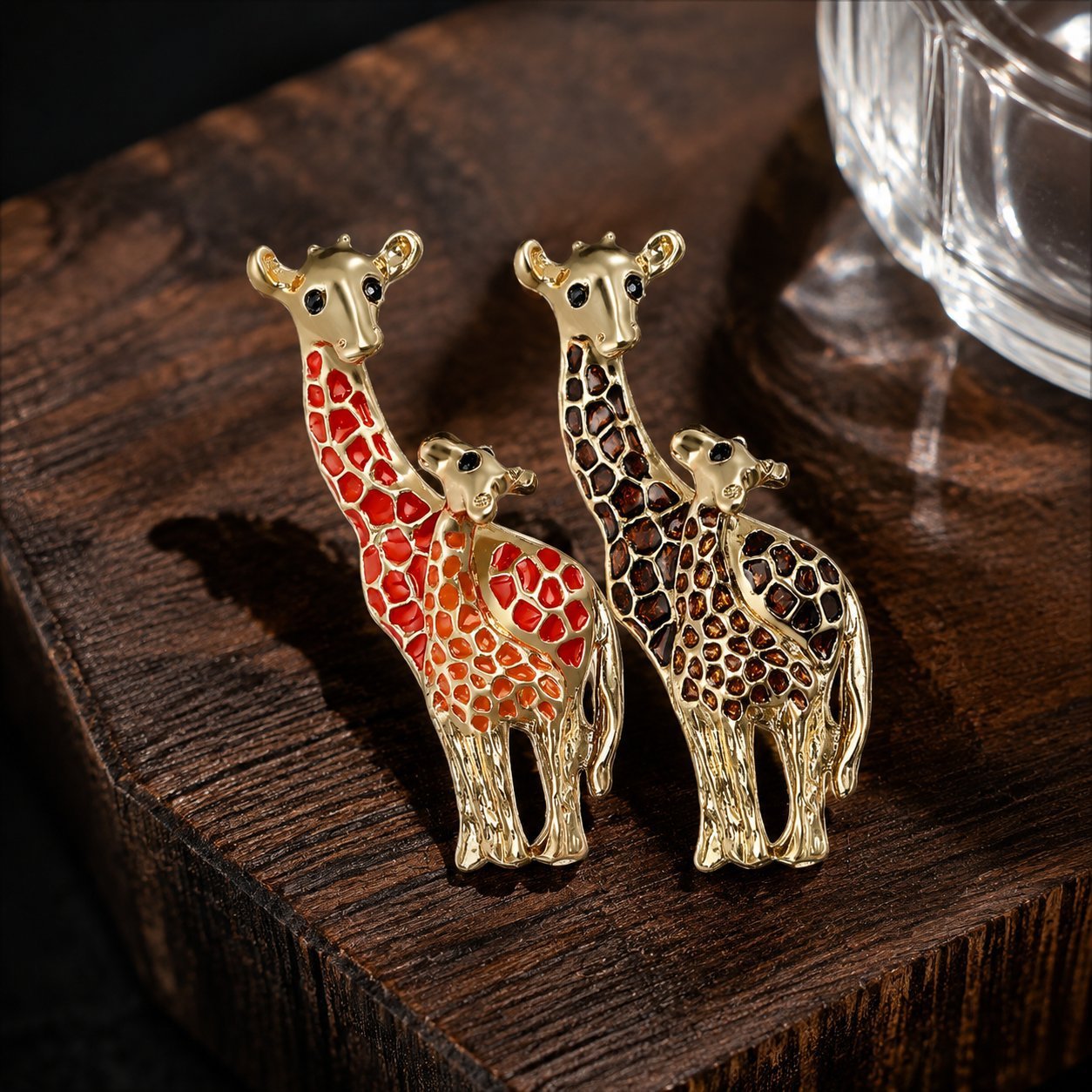 Fashion multi-color alloy oil drop enamel giraffe brooch temperament exaggerated men's and women's clothing corsage jewelry pins