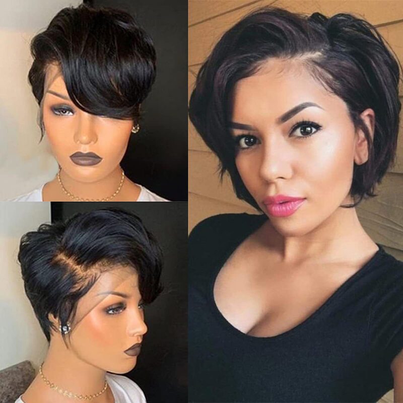Pixie Cut Wig Lace Human Hair 13x 1 Human Hair Short Headgear