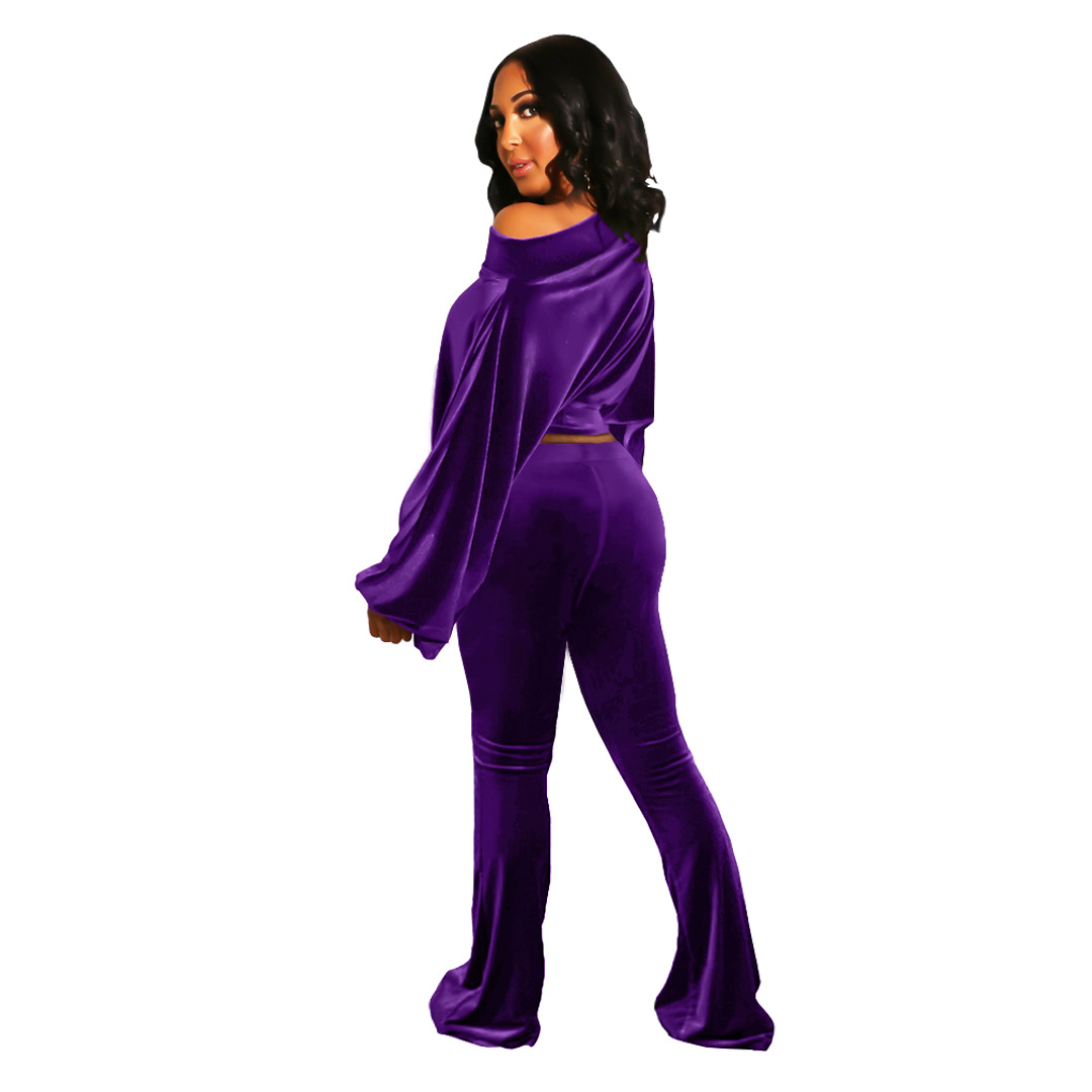 Completo pantalone donna per discoteca monospalla maniche a lanterna_voghion.com