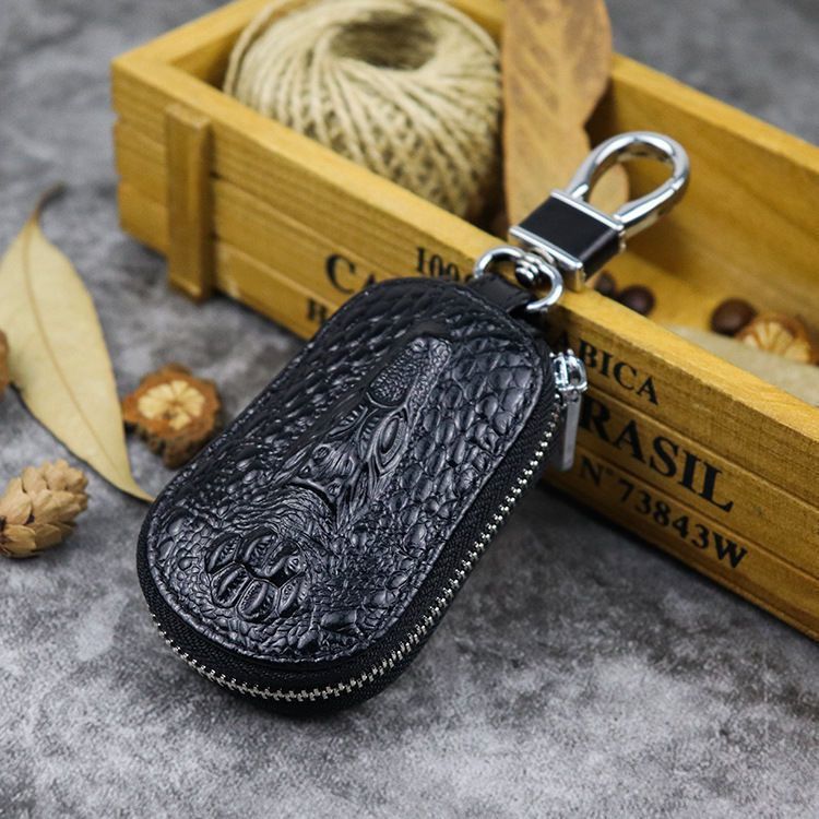 Crocodile Men's Waist Key Bag Key Universal High-End Multi-Functional Large-Capacity Zipper Car Key