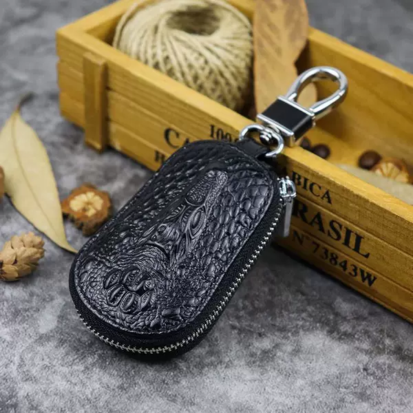 Crocodile Men's Waist Key Bag Key Universal High-End Multi-Functional Large-Capacity Zipper Car Key