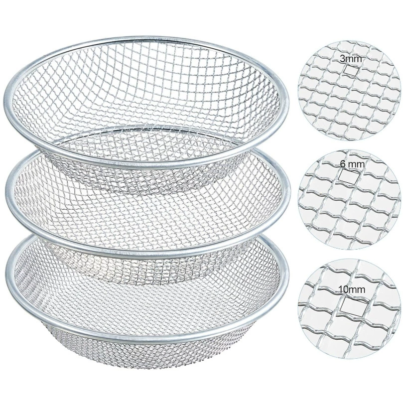 Круглое квадратное оцинкованное сито для разделения фильтра с ручкой, садовое сито для почвы, сито для песка, компоста, комбинированный пакет