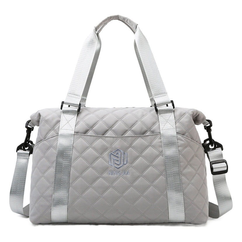 Bolsa de equipaje de viaje de rombo transfronterizo bolsa de fitness crossbody de estilo coreano ligero para mujer bolsa de almacenamiento de viaje de gran capacidad de alto grado