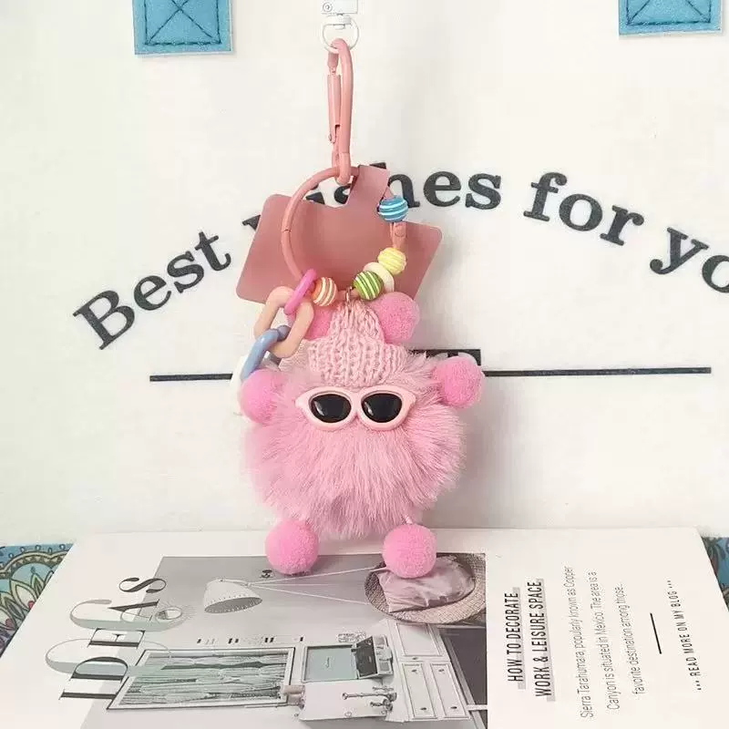 Small plush doll, keychain, cartoon backpack accessory, pendant, Birthday gift