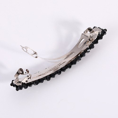 Korean ins simple crystal hairpin girl crystal fishing line braided spring clip internet celebrity trend headwear female side clip