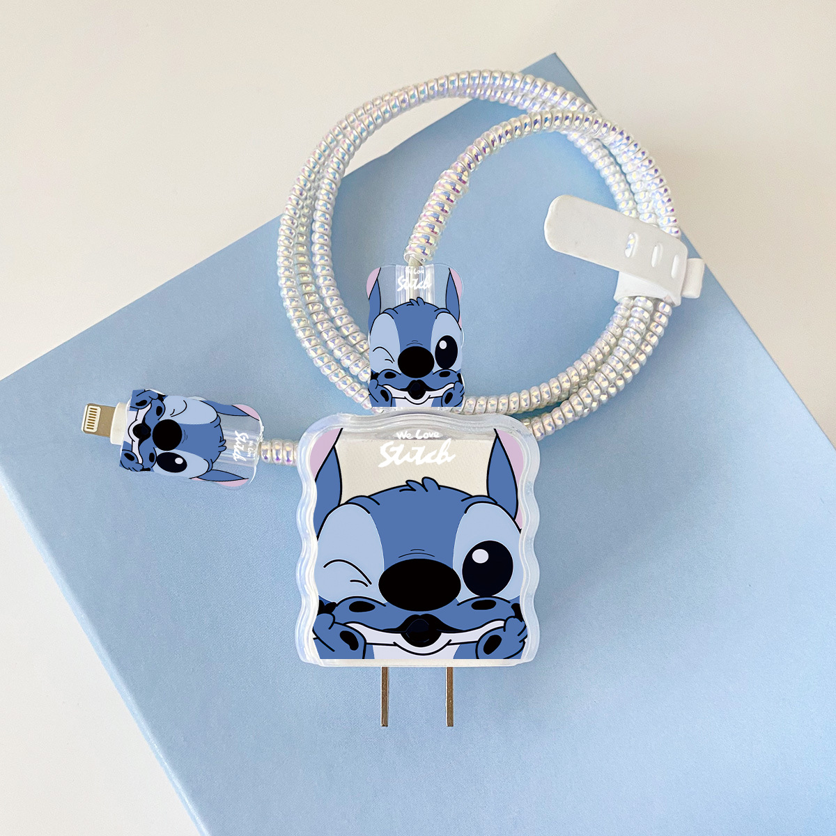 Apple 20w-A30 뺨 지지대 스티치 중첩 헤드기어 + 물결선 클립 + 1m 레이저 흰색 로프 + 흰색 스트랩