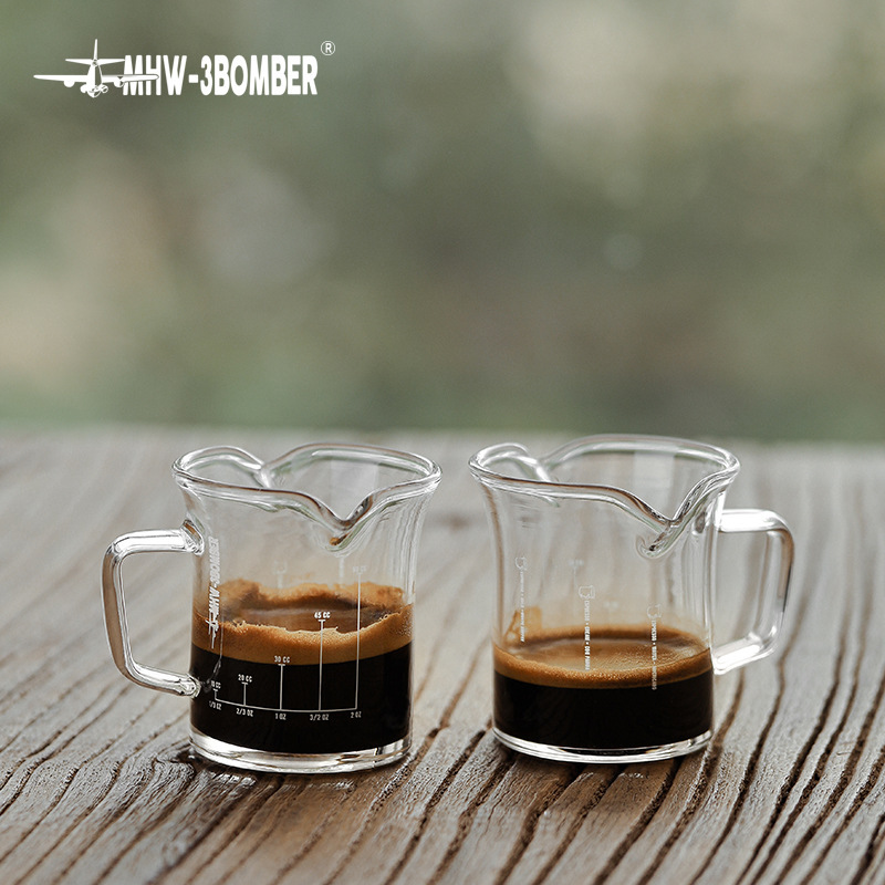 Mhw-3Bomber Bomber Double-Mouth Small Measuring Cup with Scale, Coffee Glass Measuring Cup, Ounce Cup Mhw-3Bomber Bomber Double-Mouth Small Measuring Cup with Scale, Coffee Glass Measuring Cup, Ounce Cup