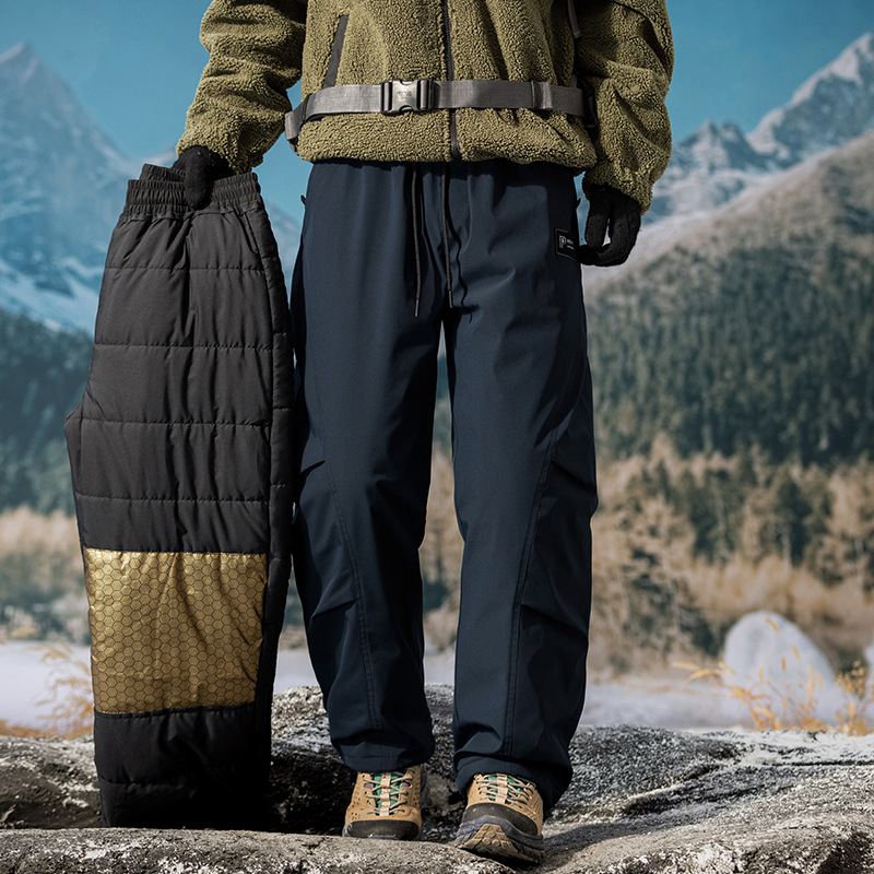 Pantalones casuales de grafeno pesado de invierno para hombre al aire libre pantalones de algodón de herramienta para hombre calentamiento tres pantalones de esquí para hombre