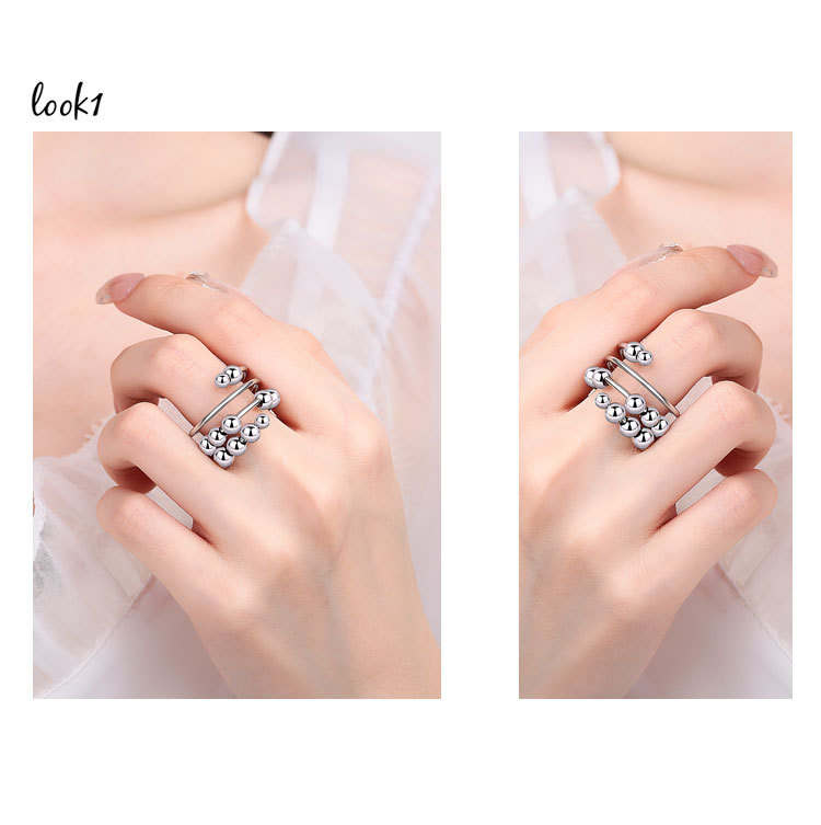 Wholesale IG Style Simple Style Geometric Copper Plating Open Rings Anxiety Ring display picture 2