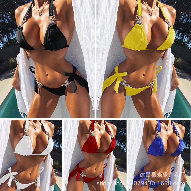 Multicoloured sexy swimwear, split push up bra, 2022