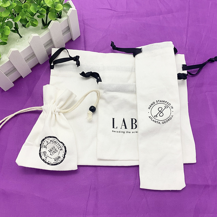 厂家现货广告袋印LOGO白漂帆布袋收纳大米袋香囊手提袋环保帆布袋