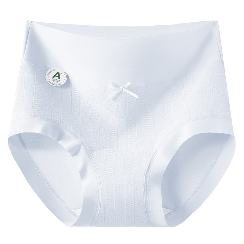 Bragas de algodón para bebés de clase A, cintura alta sin costuras, abdomen, entrepierna larga, entrepierna antibacteriana de grado 10A, calzoncillos de algodón puro de color sólido para mujer