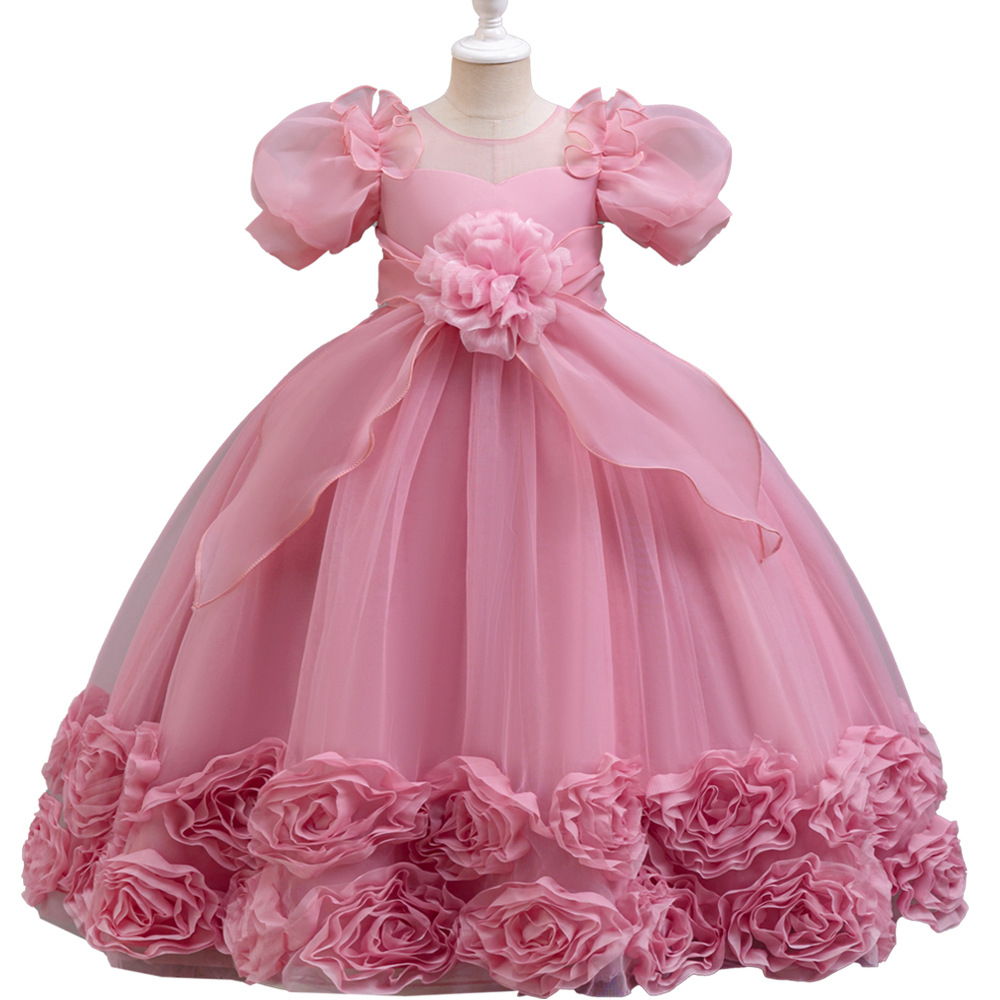 Niñas vestidos de princesa Europa y Estados Unidos vestidos de fiesta de cumpleaños niños anfitriones de alta gama ropa de piano