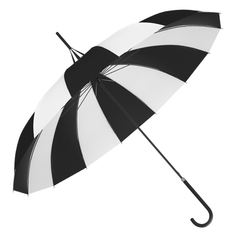 Estilo explosivo transfronterizo Paraguas de pagoda de estilo europeo y americano 16 huesos Abierto a mano Paraguas de mango recto Paraguas de moda Fotografía Paraguas de una pieza
