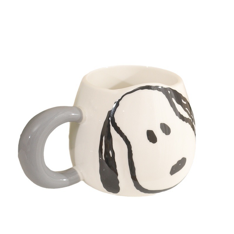 Auténtica licencia Snoopy tazas de cerámica para niños tazas de agua estudiantes tazas de gran capacidad para niñas de alto valor facial lindo