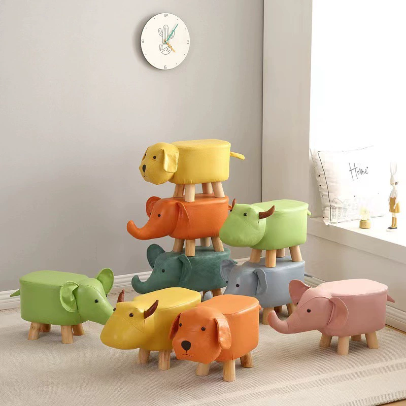 Бесплатная доставка карликовый табурет мультяшный табурет животных из массива дерева табурет дома креативная смена обуви табуретка для детей маленький табурет оптом