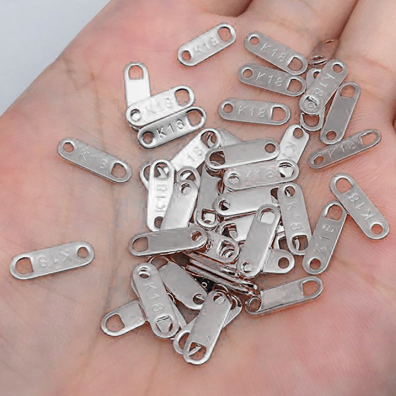 100 PCS/Package 3.6*11mm Stainless Steel 18K Gold Plated Solid Color Polished Tail Plate Accessories display picture 5